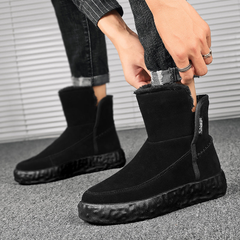 Women's Winter Slip-On Boots with Faux Fur Traction Cold Weather Snow