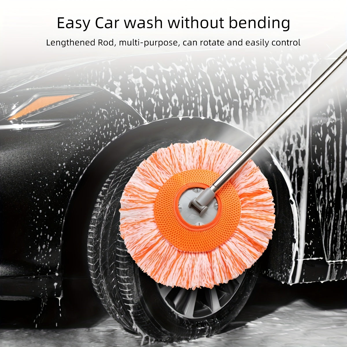 "Aylanadigan Mikrotozalovchi Chang Mop, Shift uchun, Yuqori Changni Olib Tashlash uchun Ideal, Elektr energiyasi talab qilinmaydi - Yashash xonalari, Yotoqxona, Hammom, Tashqarida va Avtomobil tozalash uchun mukammal"