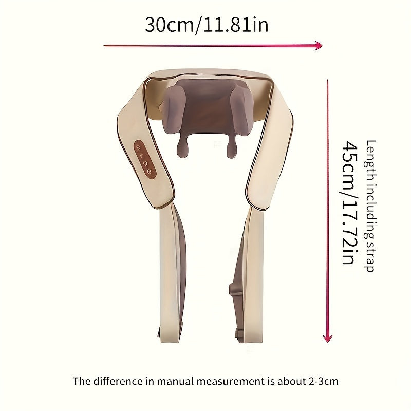 1 dona Issiqlik terapiyasi va USB orqali zaryadlanadigan litiy batareyali yelka va bo'yin massaj qiluvchi, sozlanadigan intensivlik, uyda va qariyalar uchun sog'liq sovg'asi uchun portativ.