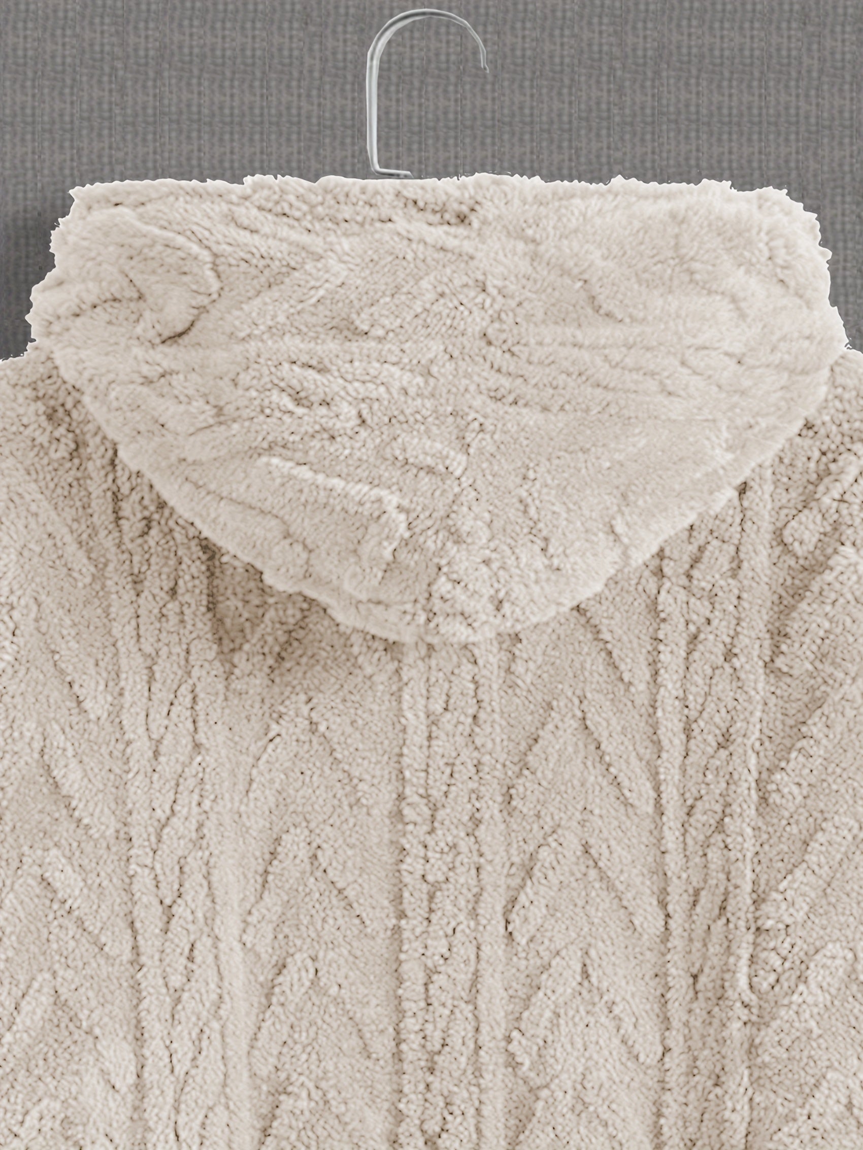 Erkaklar uchun bir rangli kapüşonli flis jaket, uzun qo'lqonlar bilan tortma fermuar, kuz va qish uchun iliq va zamonaviy kardigan, mukammal sovg'a.