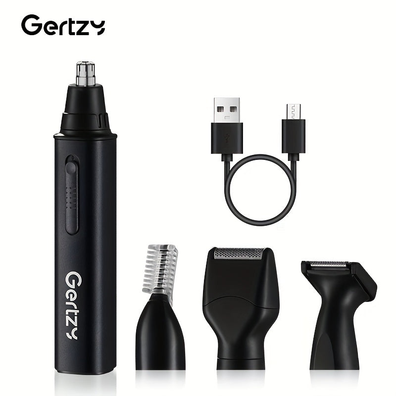 4-in-1 Rechargeable Ear Nose Hair Trimmer for Men and Women with 4 Replacement Heads
