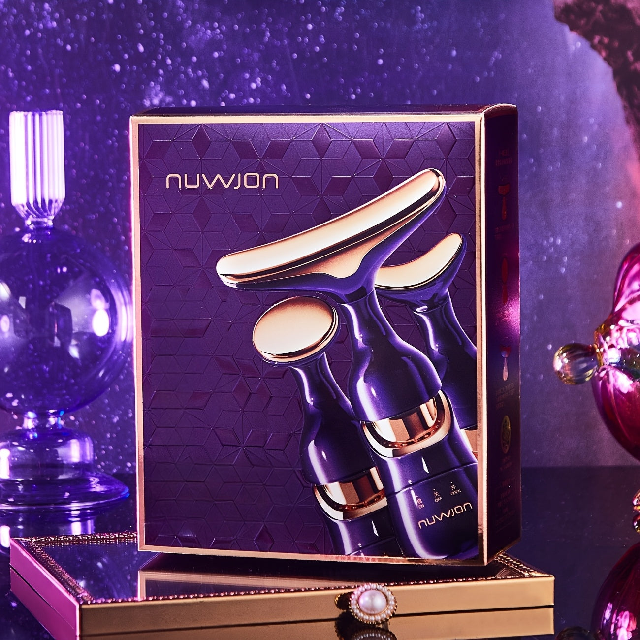 3-in-1 Facial Massager High-Frequency Vibration Battery Operated for Full Face Neck Eye