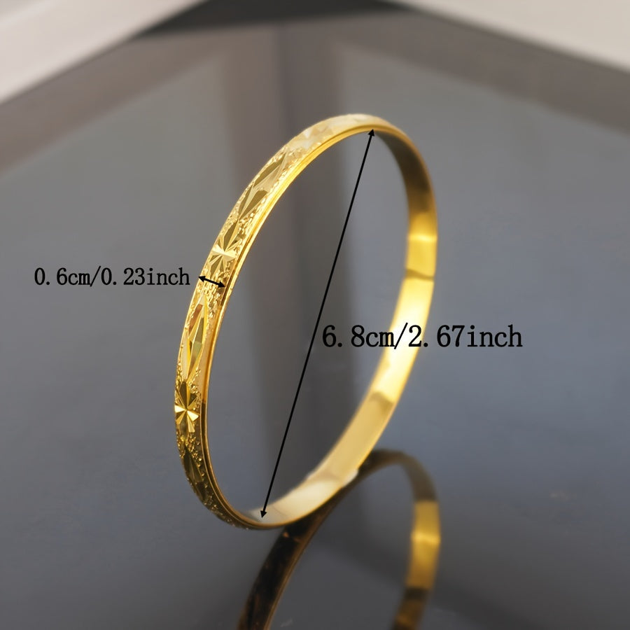 4 ta Bohemia hashamatli bilaguzuklar to'plami, 24K oltin qoplangan mis, 6mm keng, Uniseks dizayn, O'rta Sharq Afrika Dubay uslubi, to'y partiyasi zargarlik sovg'alari uchun ideal, barcha mavsumlar uchun mos