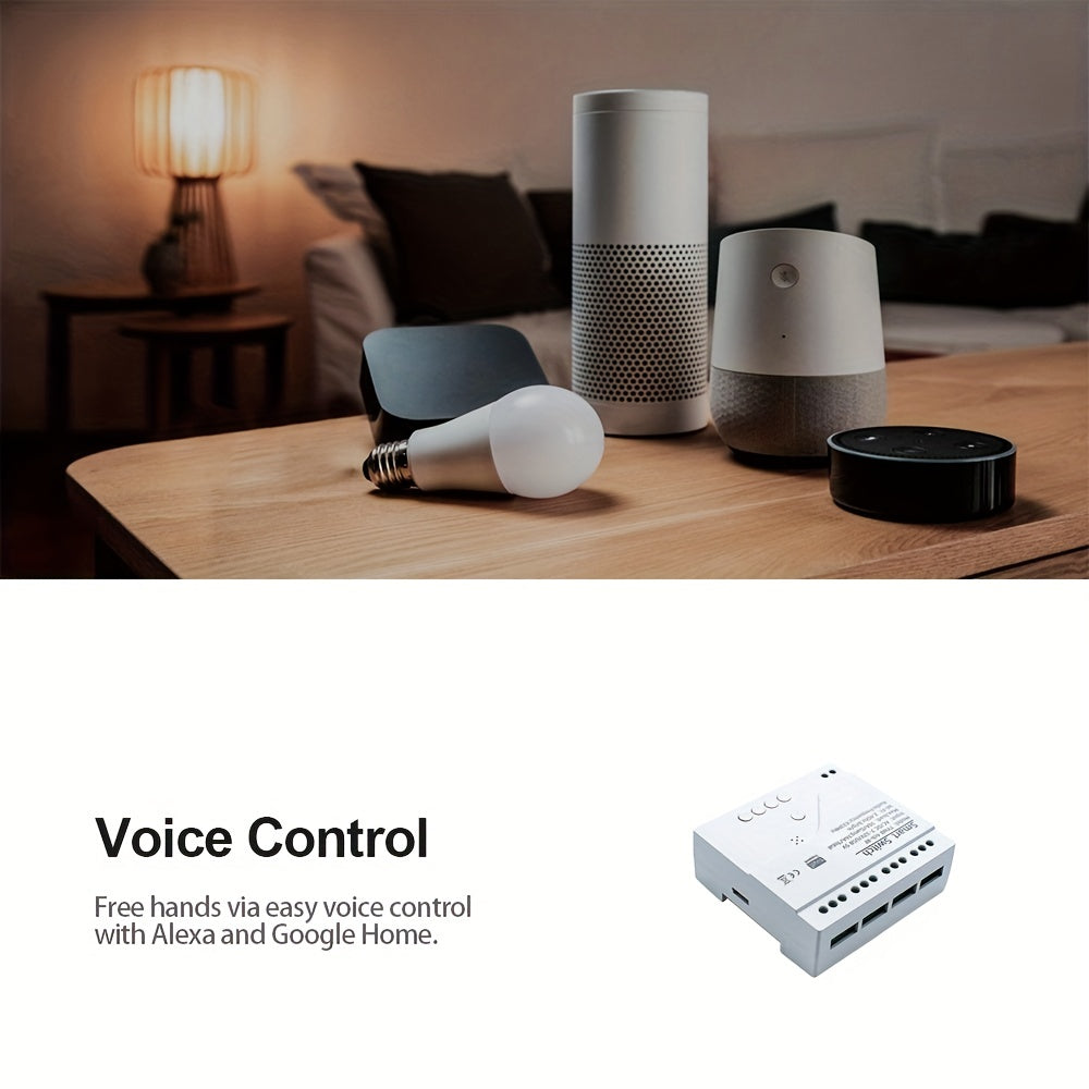 Smart WiFi Switch 4-Channel Compatible with Alexa Google Home RF Remote Control Tuya App