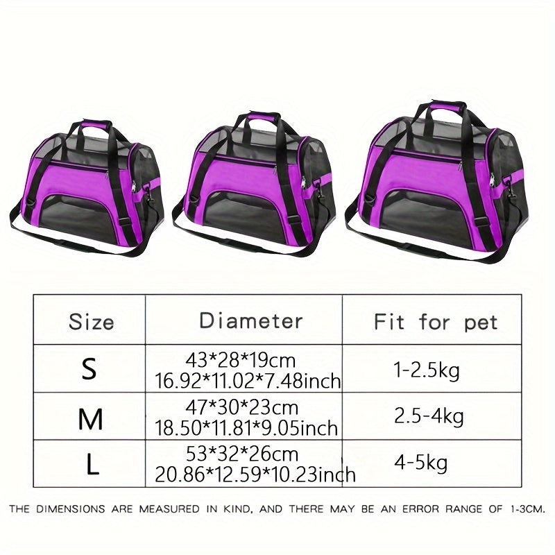 Lightweight Foldable Pet Carrier for Cats and Dogs Ventilated Safe Travel