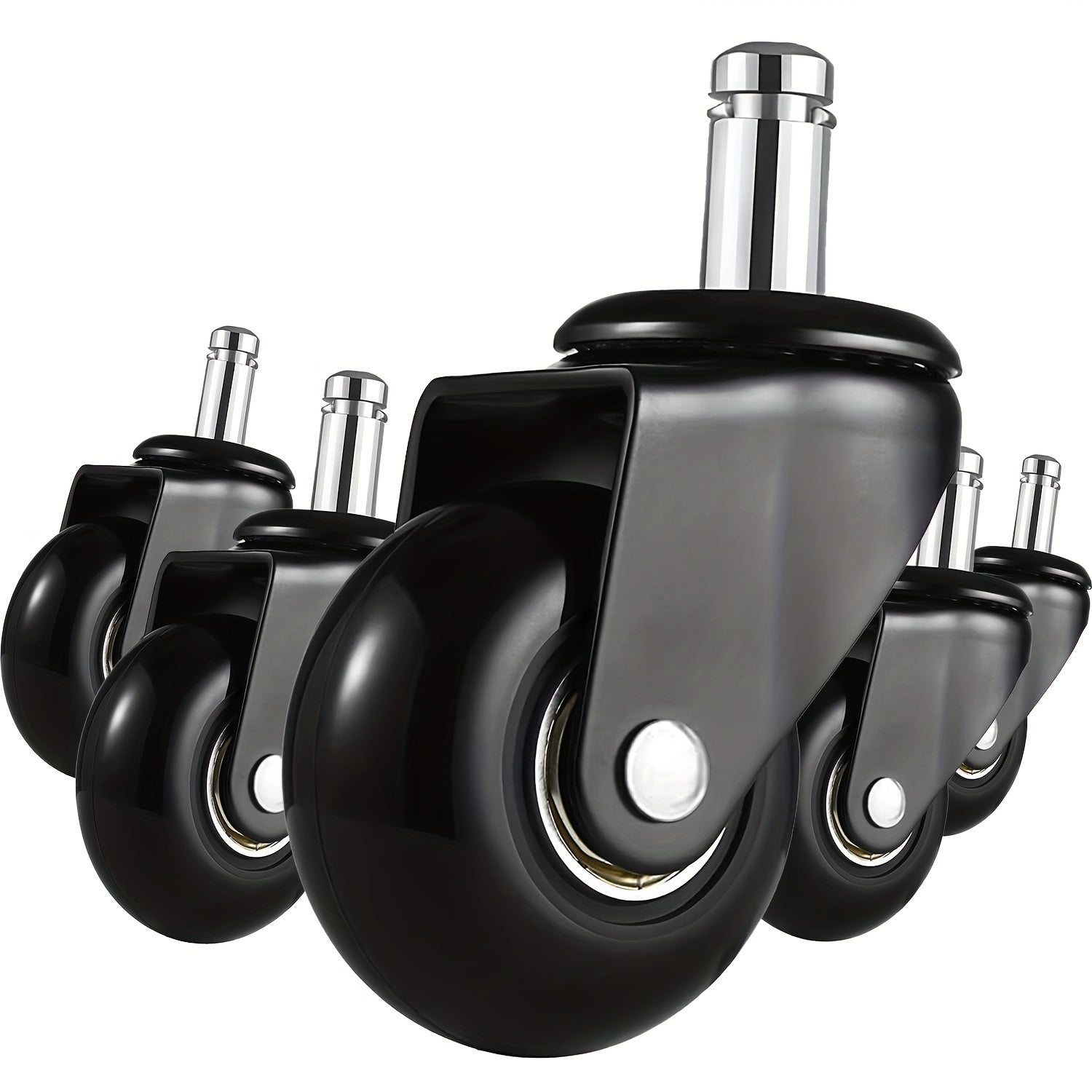 3-дюймовые черные прозрачные резиновые поворотные колеса для офисных кресел с бесшумными колесами