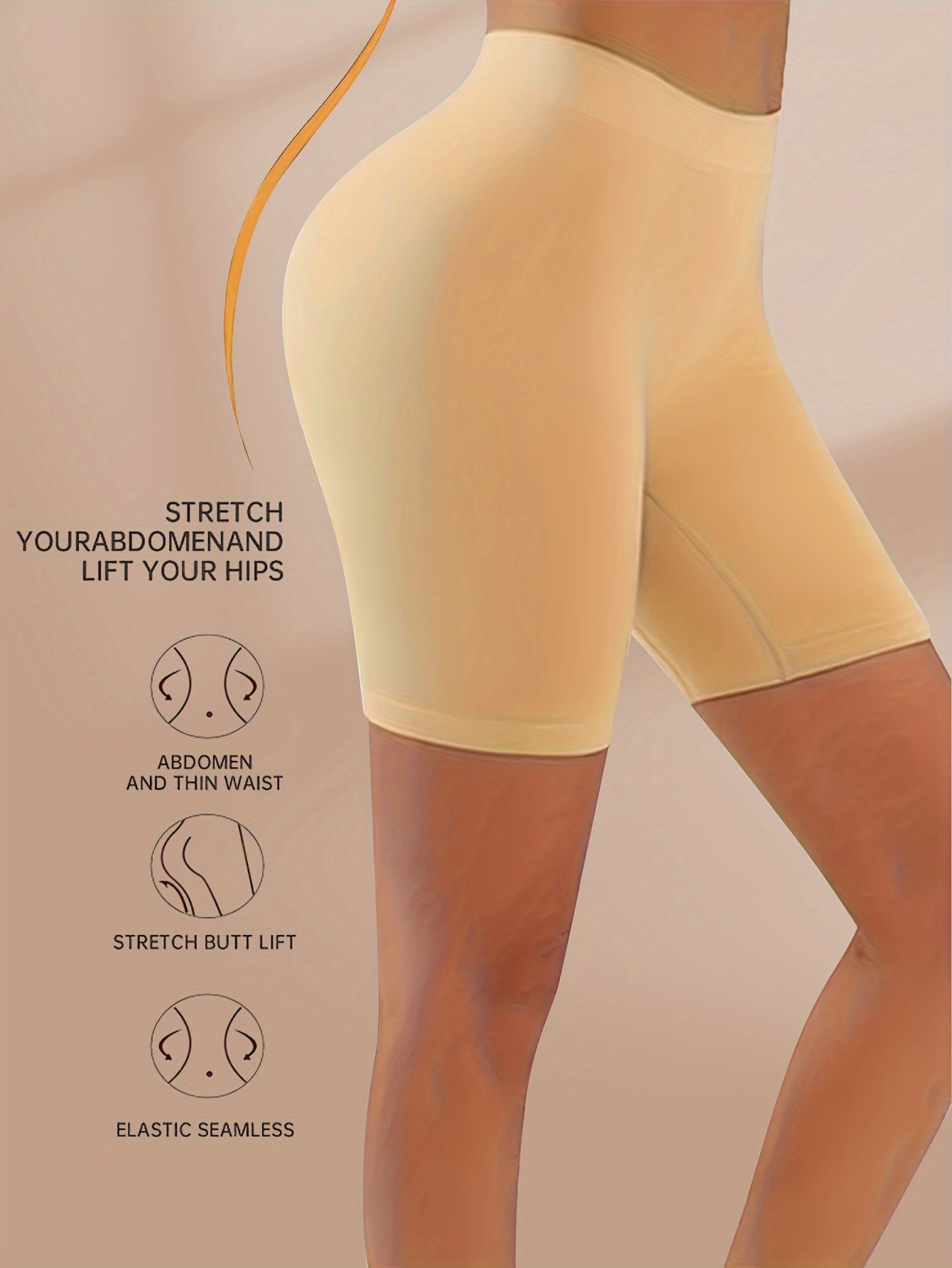 Women's Seamless High Waist Boyshorts 3-Pack Solid Color Nylon Stretch Underwear