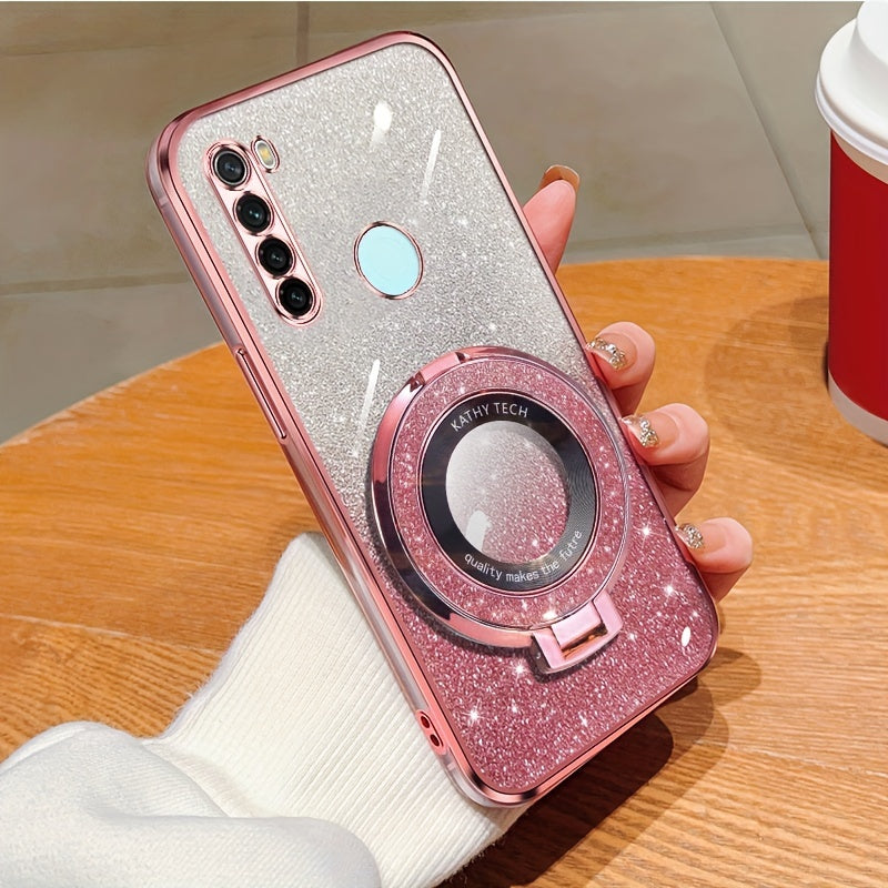 Glitter Magnetic Suction Phone Case for Redmi Note Series TPU Drop Proof