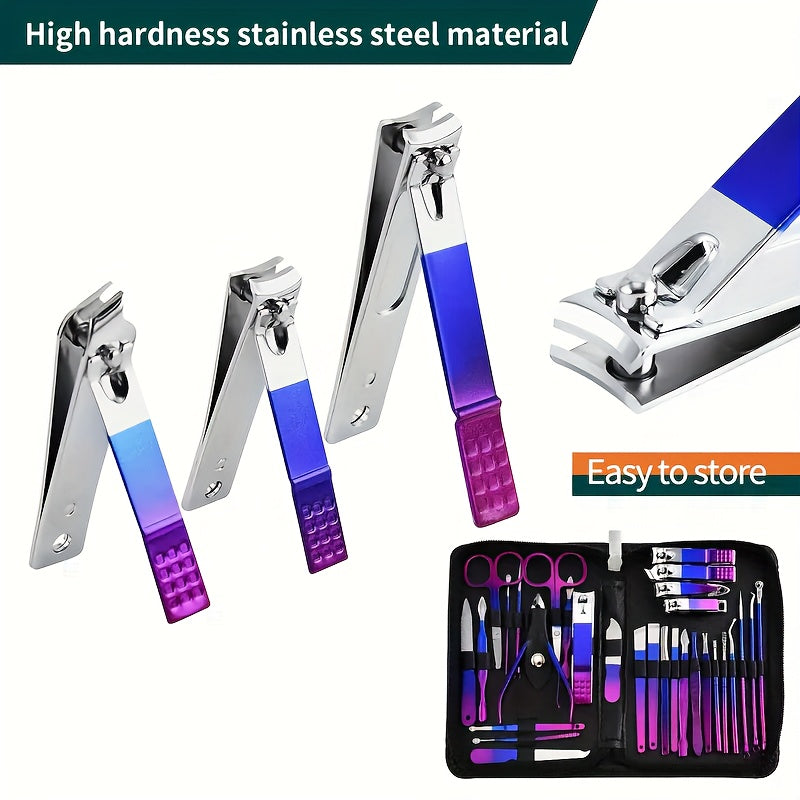 Colorful Stainless Steel Nail Clipper Set for Home and Travel Beauty Care