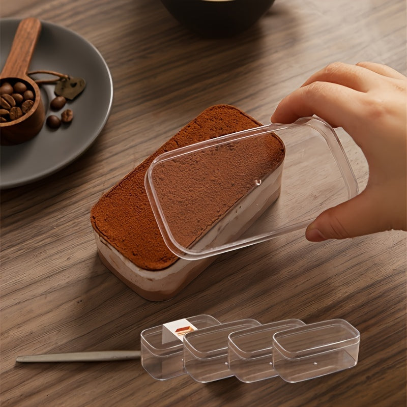 Набор из 10 прозрачных пластиковых контейнеров для десертов и тортов