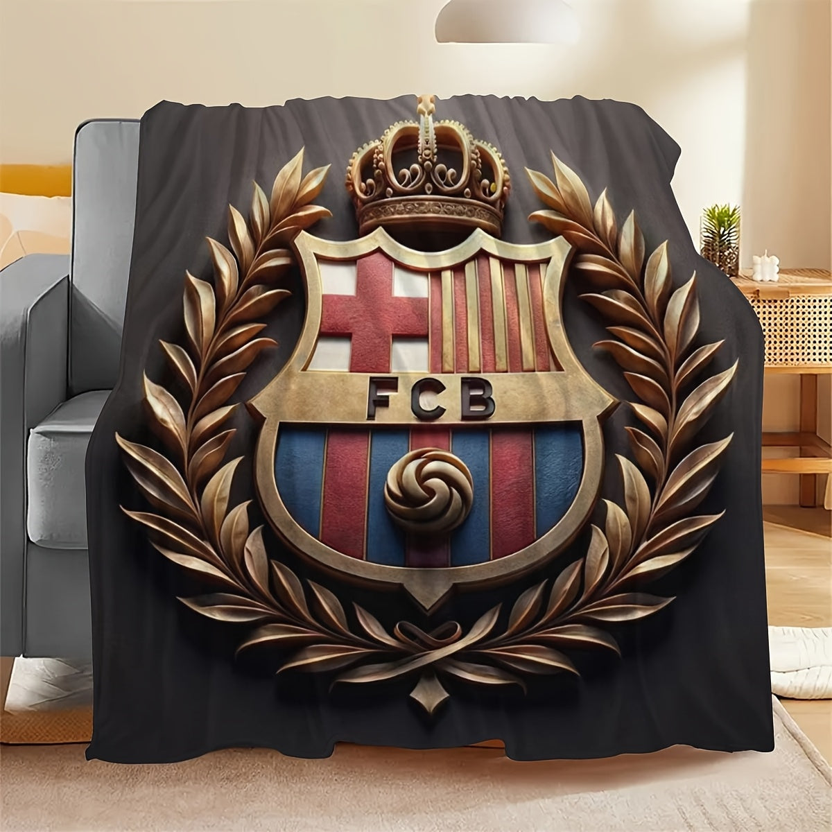 Manta de felpa estilo asiático, poliéster, ligera, para todas las estaciones, regalo para fanáticos del deporte