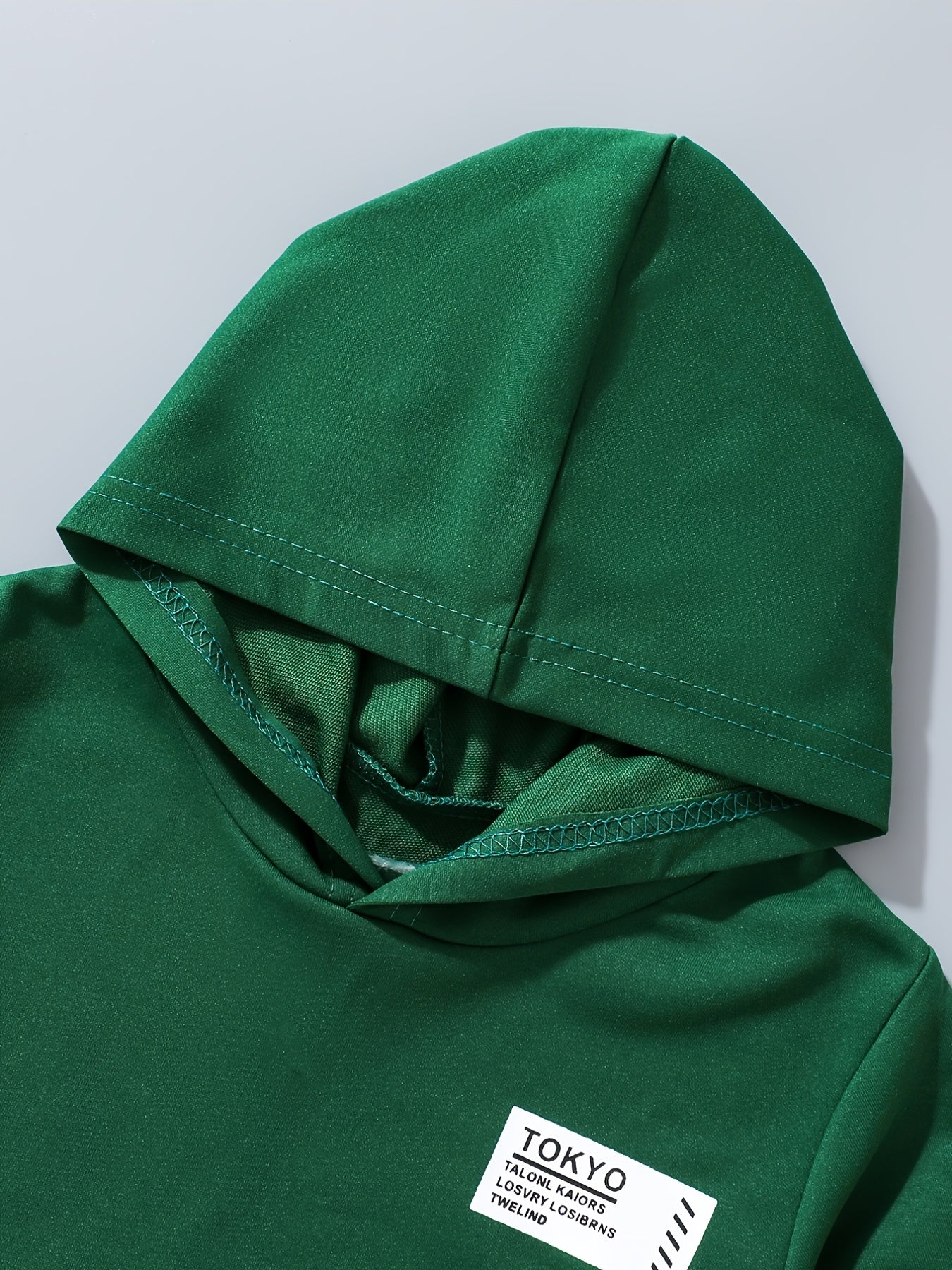 Boys' 2-Piece Hoodie and Sweatpants Set with Tokyo Letter Print for Spring and Fall