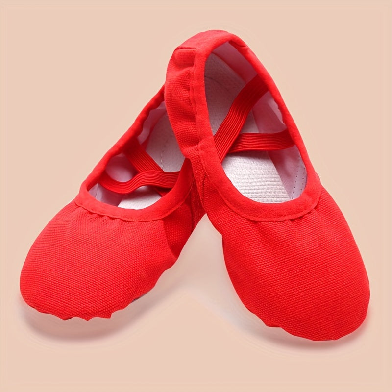 Girls' All-Season Ballet Shoes Breathable Canvas Non-Slip Sole for Yoga Gymnastics