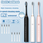 Набор электрических зубных щеток Sonic для взрослых с 8 запасными насадками и 6 режимами