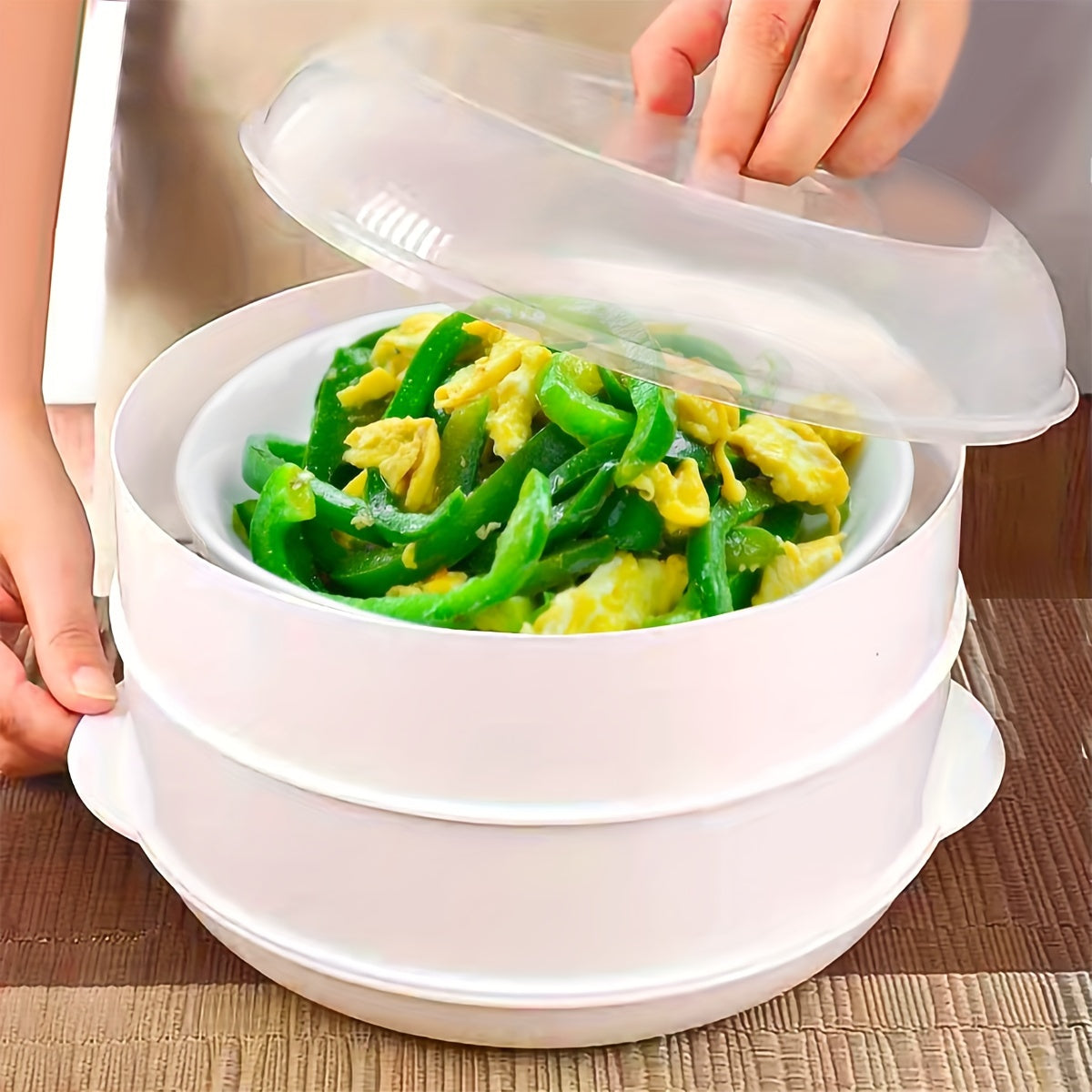 Double Boiler Steamer Multi-Tier Food Steaming System for Vegetables Rice Fish
