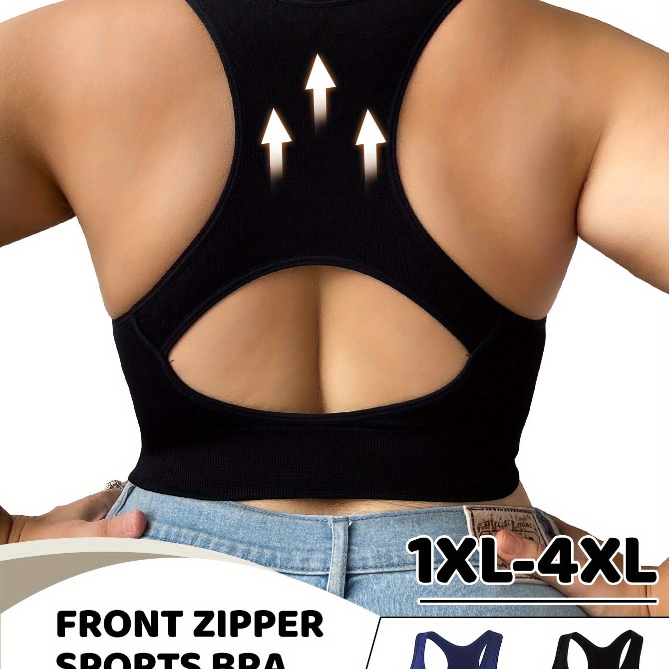 Women’s Plus Size Seamless Breathable Yoga Bras 1XL-4XL Black Navy Blue