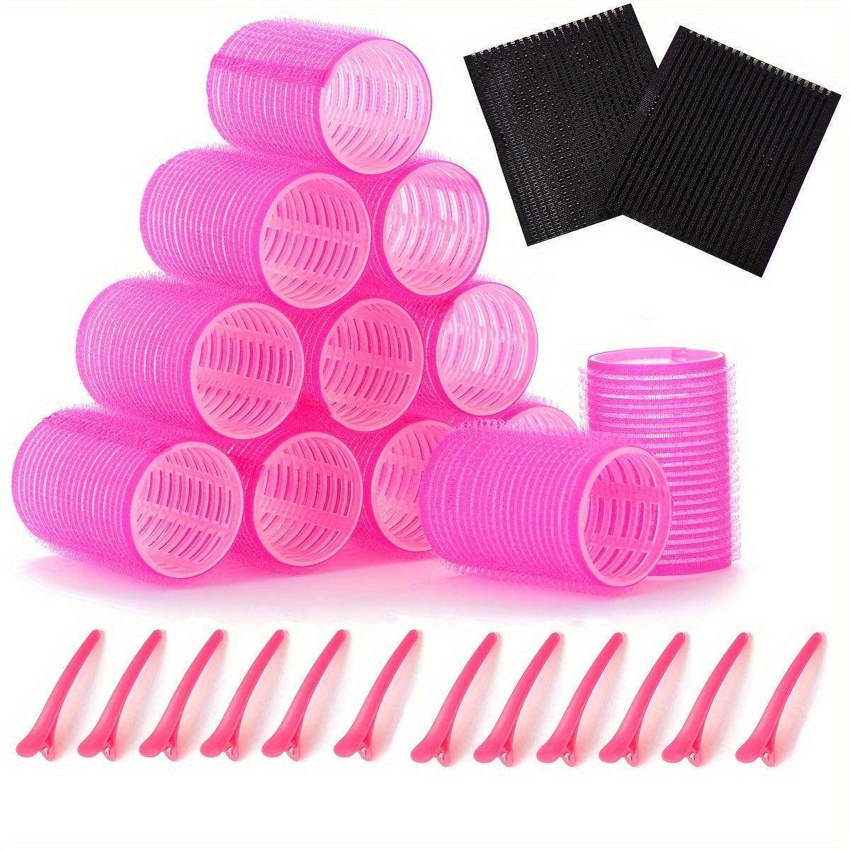26-Piece Large Hair Roller Set with Self-Clipping Curlers and Clips for DIY Styling