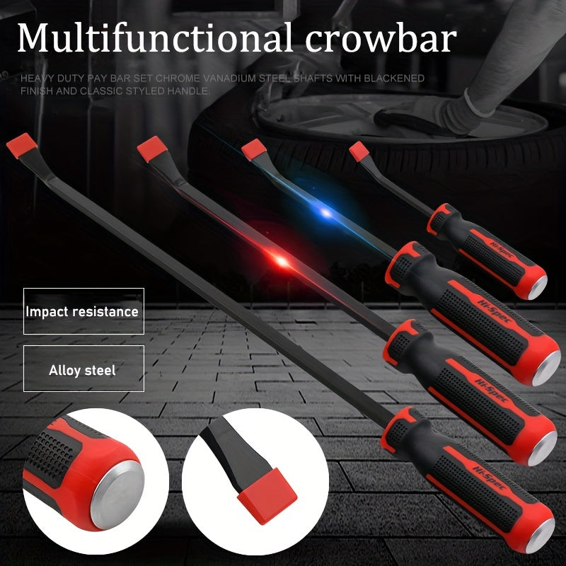 Car Tire Repair Pry Bar Set Non-Slip Handle Impact Cap Crowbar