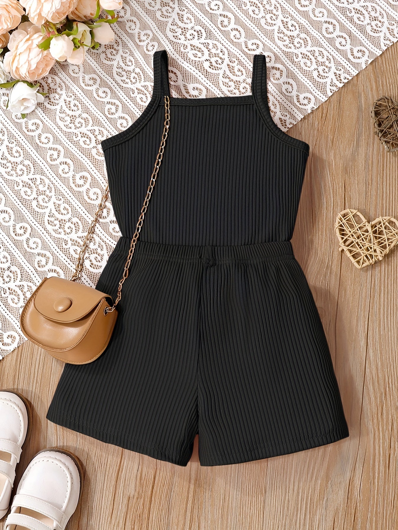 Toddler Girls Summer Outfit 2-Piece Set Camisole Top and Shorts Alphabet Pattern