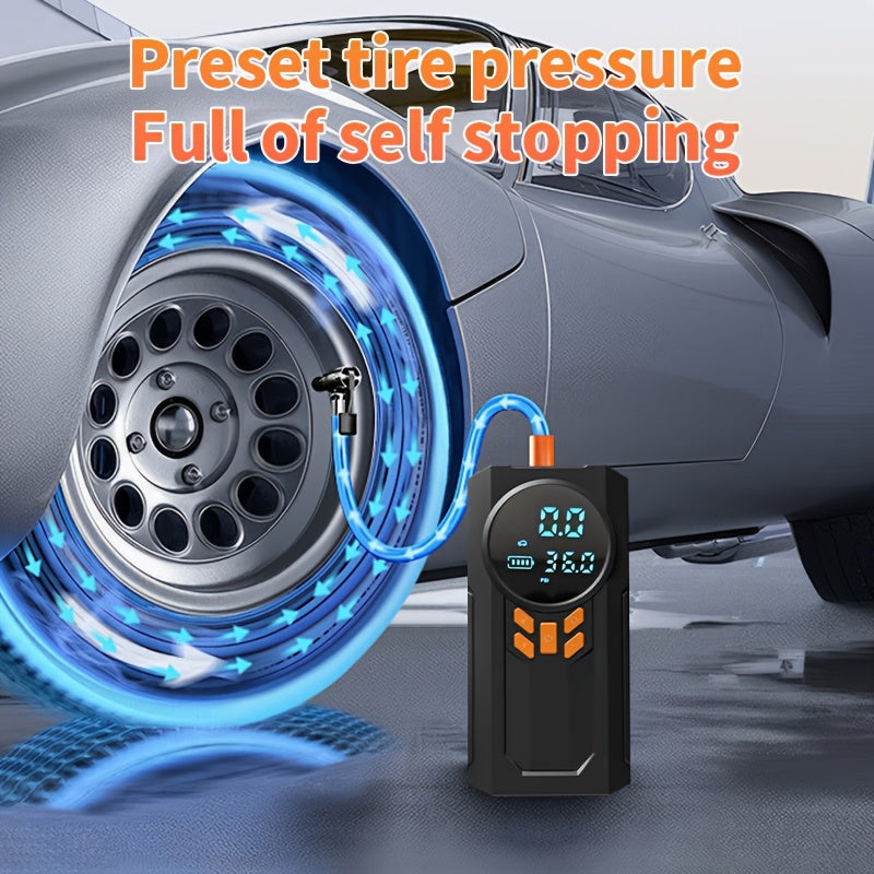 Wireless Portable Air Compressor Pump with LED Display and 150PSI for Car Bike Motorcycle Balls
