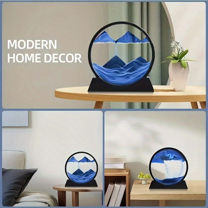 Sand Art Display with Fluid Motion Vibrant Colors for Living Rooms and Offices