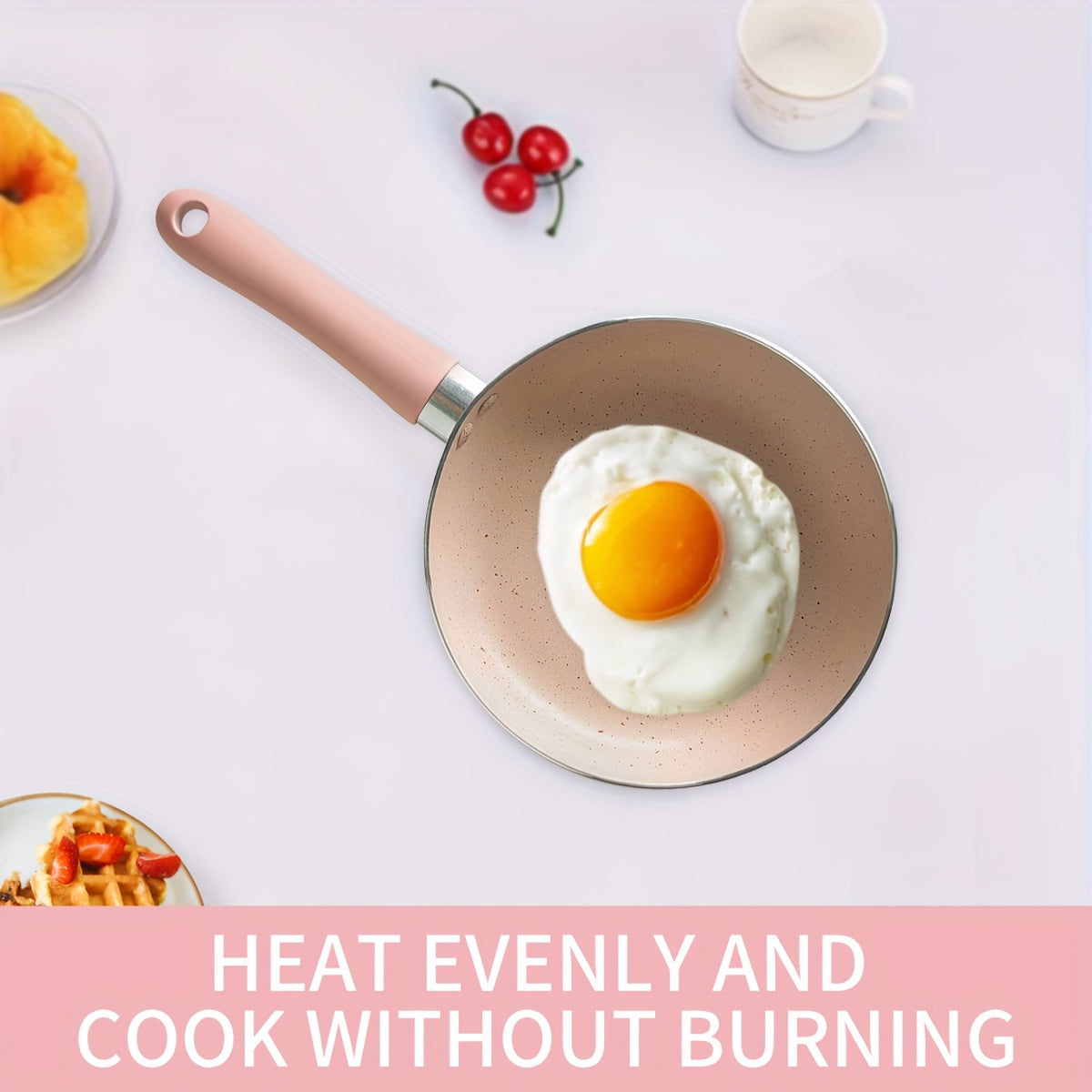 16.51 cm Non-Stick Aluminum Skillet with Silicone Handle Dishwasher Safe for Eggs and Steaks