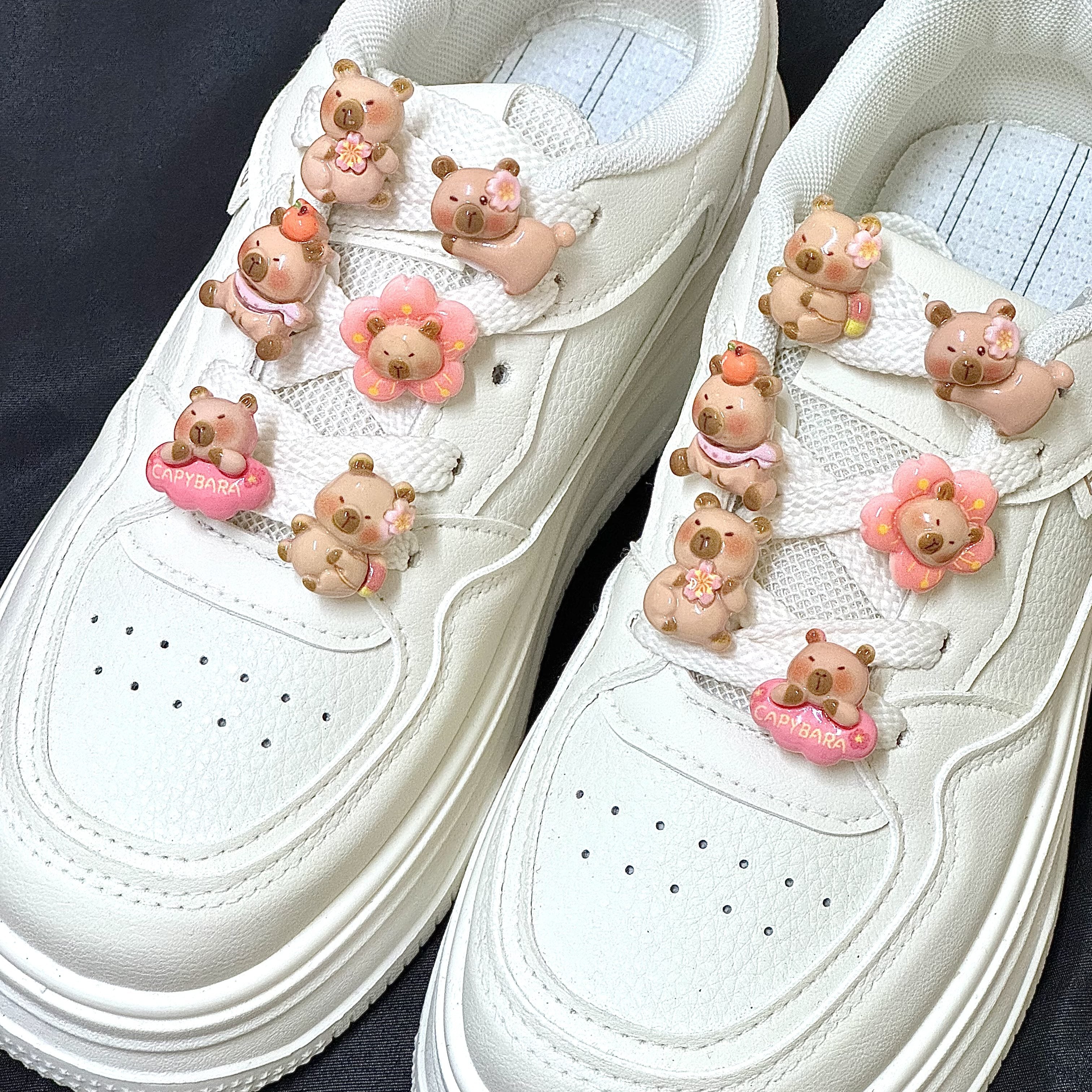 12PCS Cartoon Capybara Shoe Lace Charms Kids Sneaker Shoe Decorations