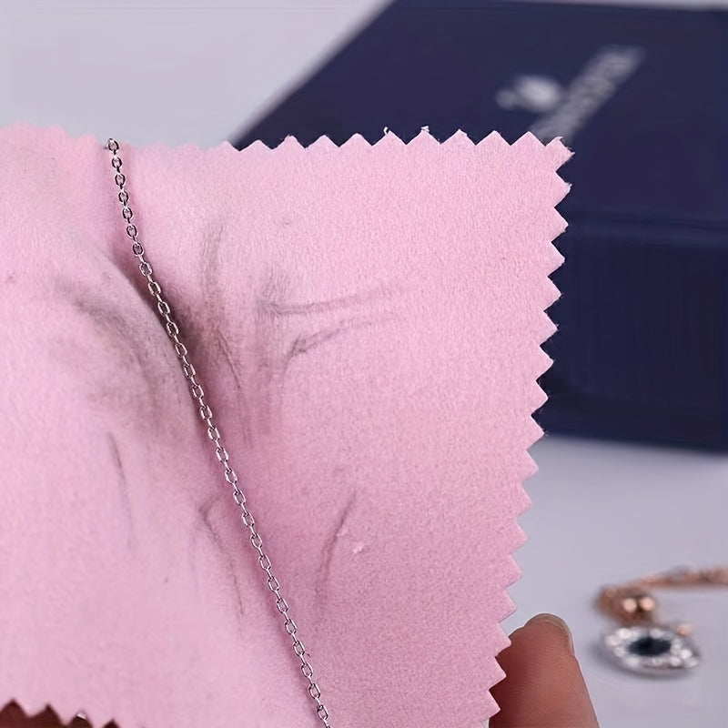 Set of 100 Jewelry Polishing Cloths for Gold and Silver Care Double Velvet Finish