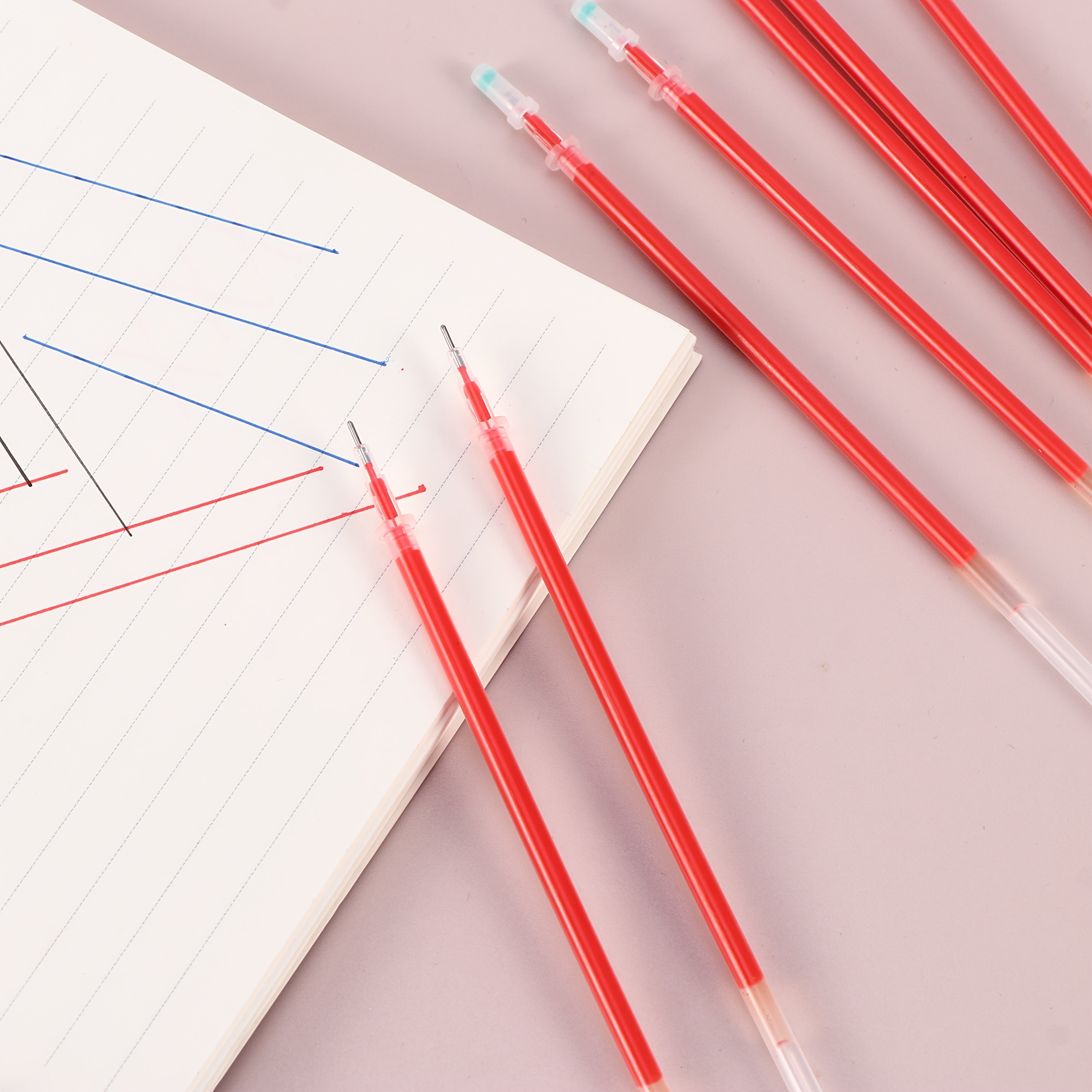 50 Gel Pen Refills 0.5mm Fine Tip Assorted Colors for Office and School