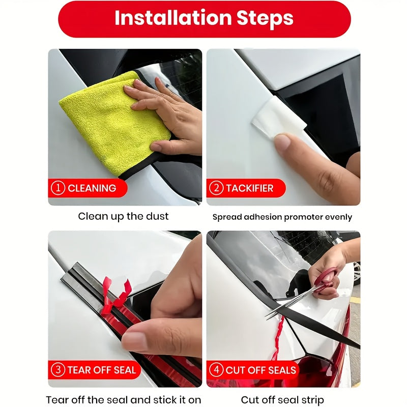 Car Sunroof T-Seal Strip Self-Adhesive Leakproof Noise-Reducing 196.85 Inch