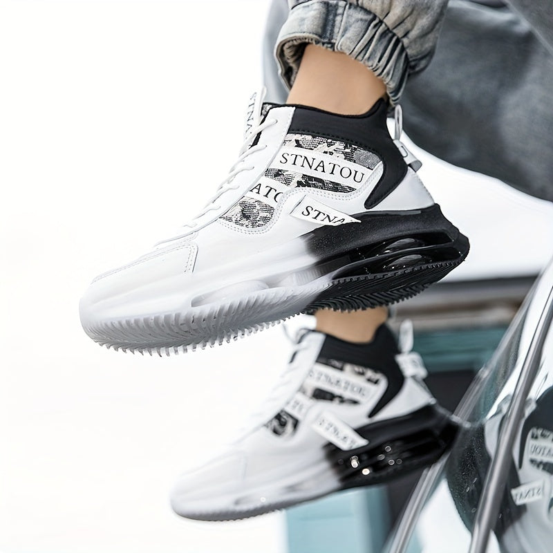 Unisex Mid-Top Lace-Up Sneakers for Casual Streetwear Travel and Sports