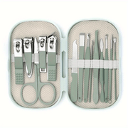 14-Piece Stainless Steel Nail and Foot Care Set with Clippers and Shaping Tools in Portable Storage Box for Men and Women