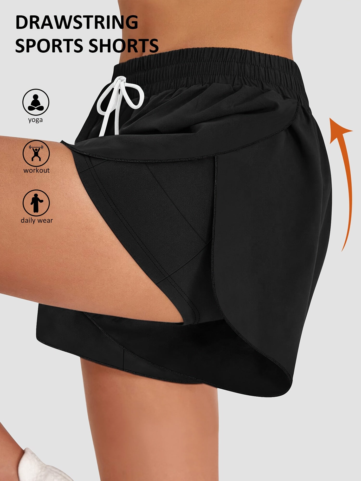 Plus Size Women's High-Elastic Ice Silk Sports Shorts with Drawstring Waist