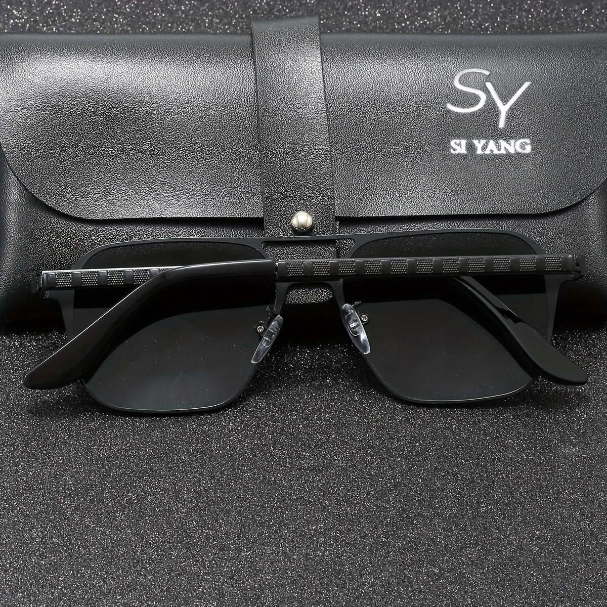 Men's Polarized Sunglasses Stainless Steel Full Rim Wide for Fishing Driving Gift