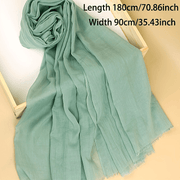 Women's Lightweight Solid Color Scarf Shawl Breathable Soft Polyester Sun Protection