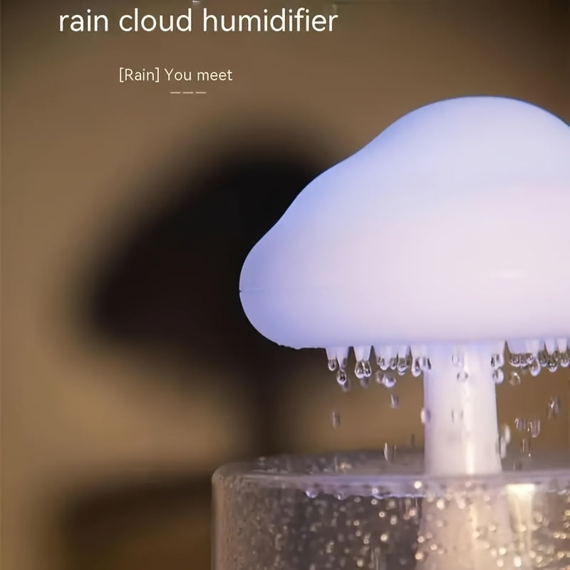 Colorful LED Ambient Light Mushroom Cloud Humidifier USB Night Light for Bedroom Office