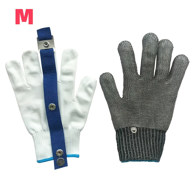 Cut-Resistant Metal Mesh Gloves for Kitchen Food Prep Safety