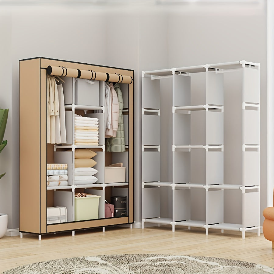 Шкаф с регулируемыми полками - современный дизайн, легкая сборка, многофункциональное решение для хранения в спальне и доме, ширина 129,54 см x высота 170,18 см