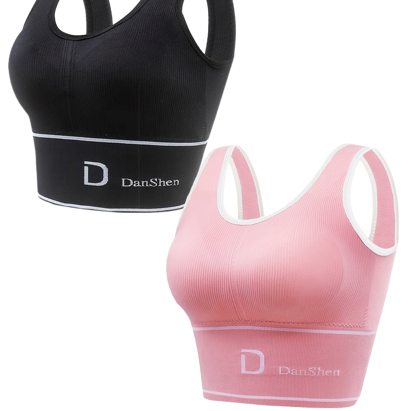 Plus Size Sports Bras 2 Pack Backless Padded Support Yoga Running