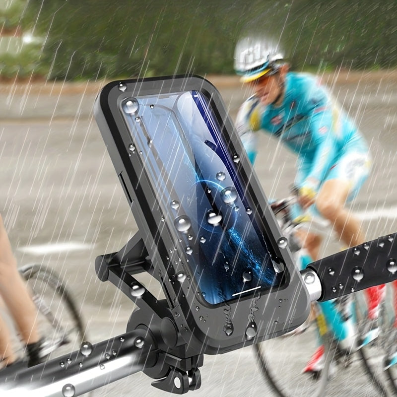 Waterproof ABS Motorcycle Phone Mount with Magnetic Design and Rainproof Holder