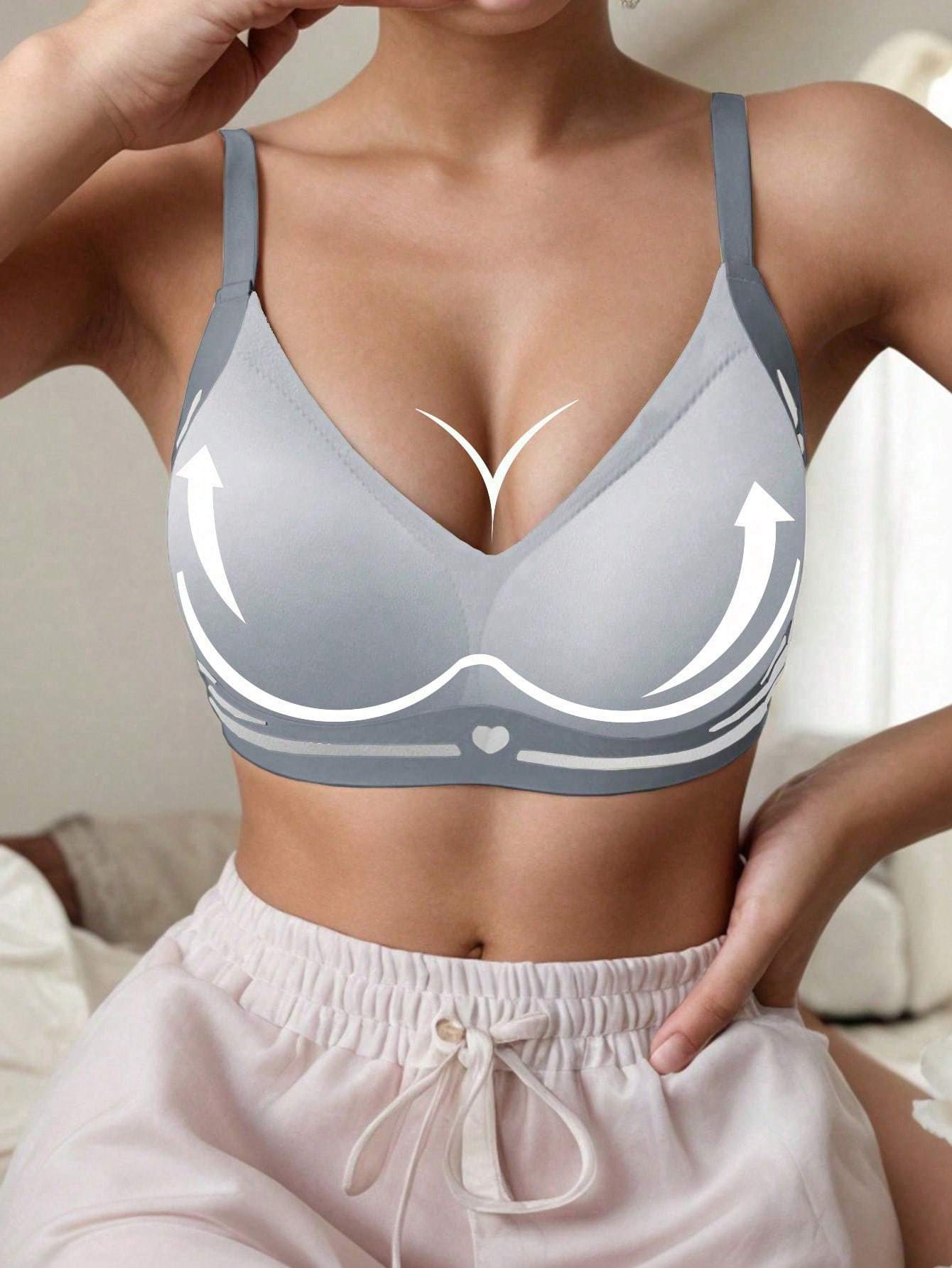 Women's Lace Wireless Bra Set Full Coverage Plus Size Comfortable