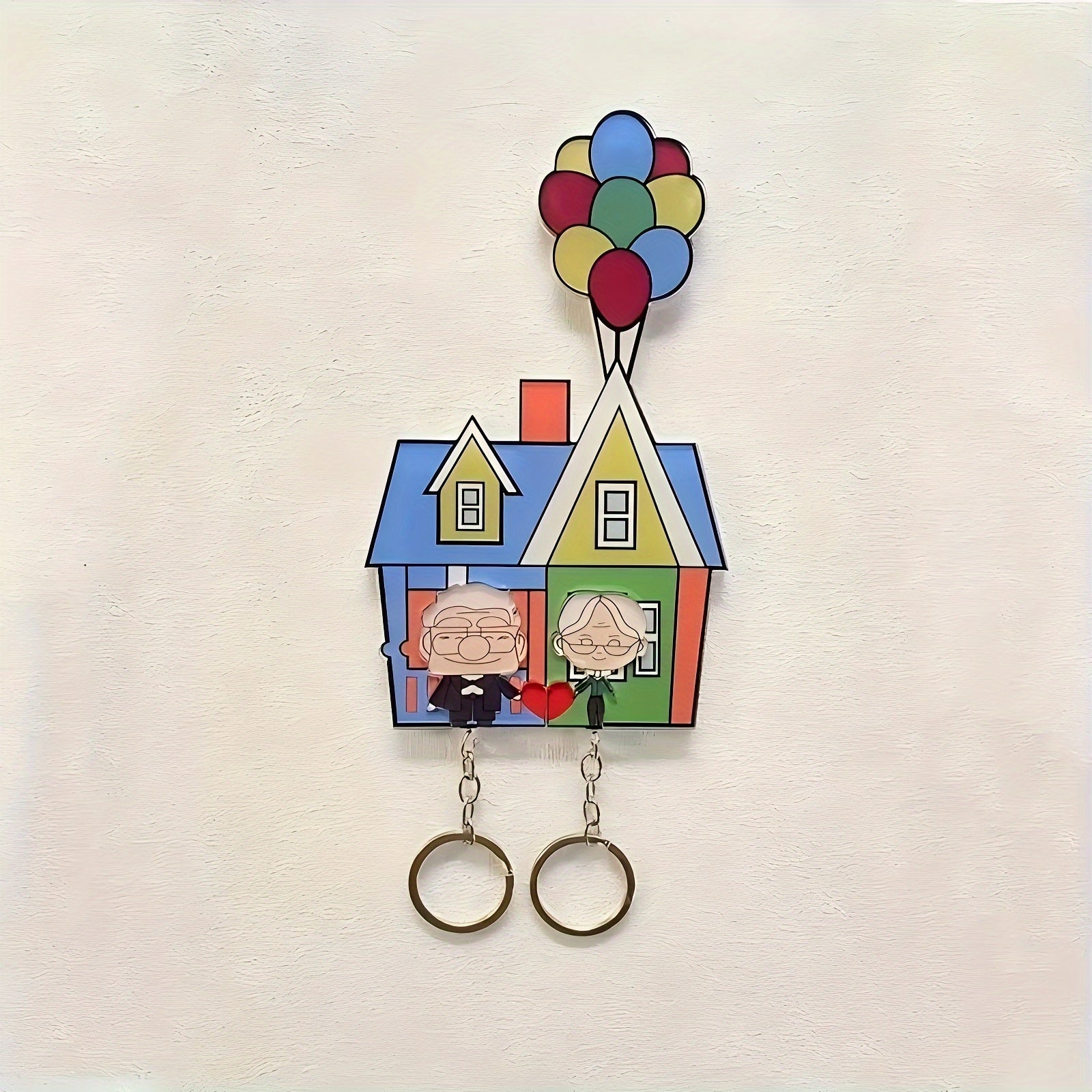 Juego de llaveros románticos para parejas con colgante de corazón de acrílico para amantes y recién casados