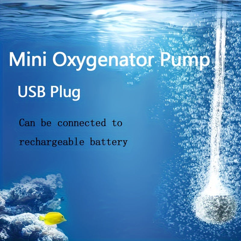 Portable Mini Oxygen Pump for Fish Tank USB Air Pump for Outdoor Hunting and Fishing Black