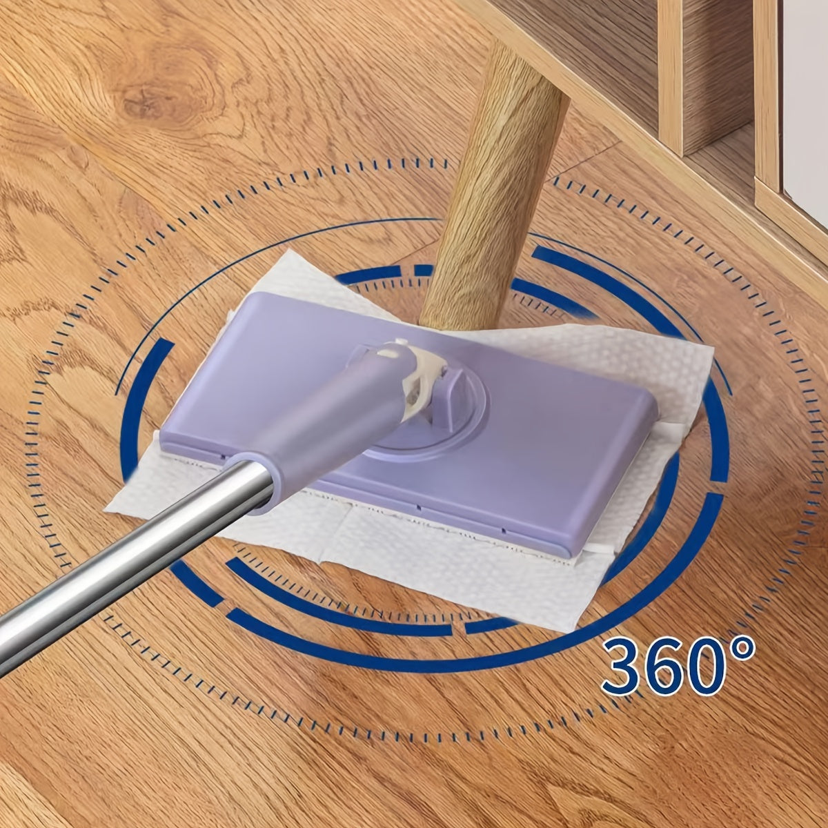 Microfiber Mop with Automatic Clamp and Flat Dusting Wipe for Kitchen and Home