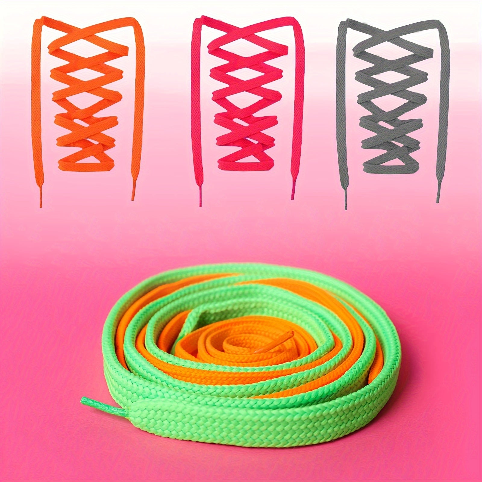 Unisex Multicolor Flat Shoe Laces 120cm 20 Pairs for Sneakers Boots