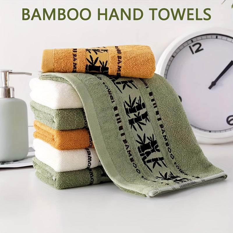 Bamboo Fiber Towel Set 9 Pieces Quick-Dry Embroidered Bath and Hand Towels