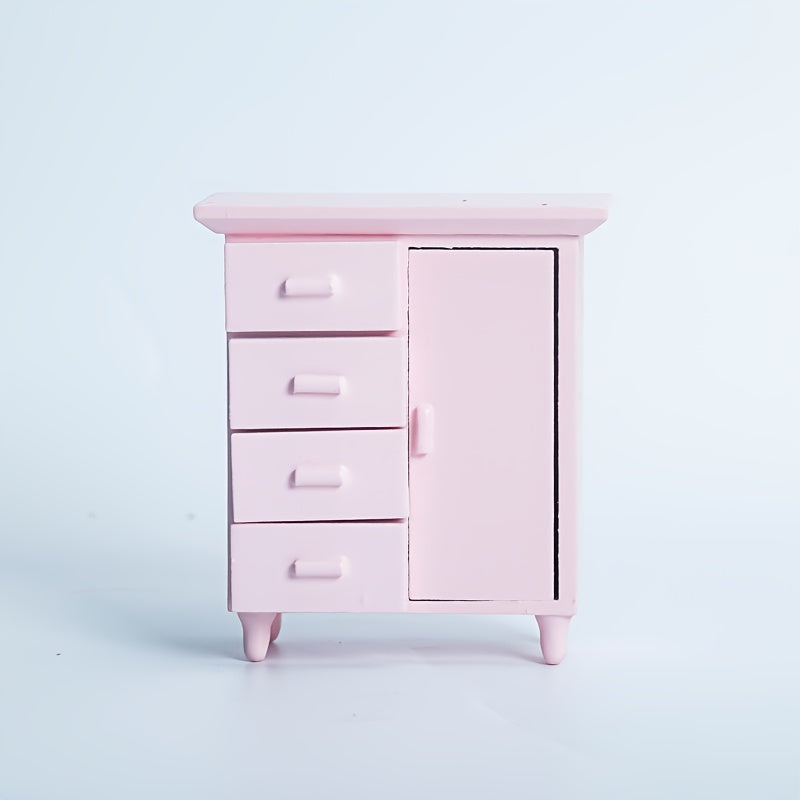 Tiny Wooden Bedside Table with Drawers for Dollhouses and Desktops