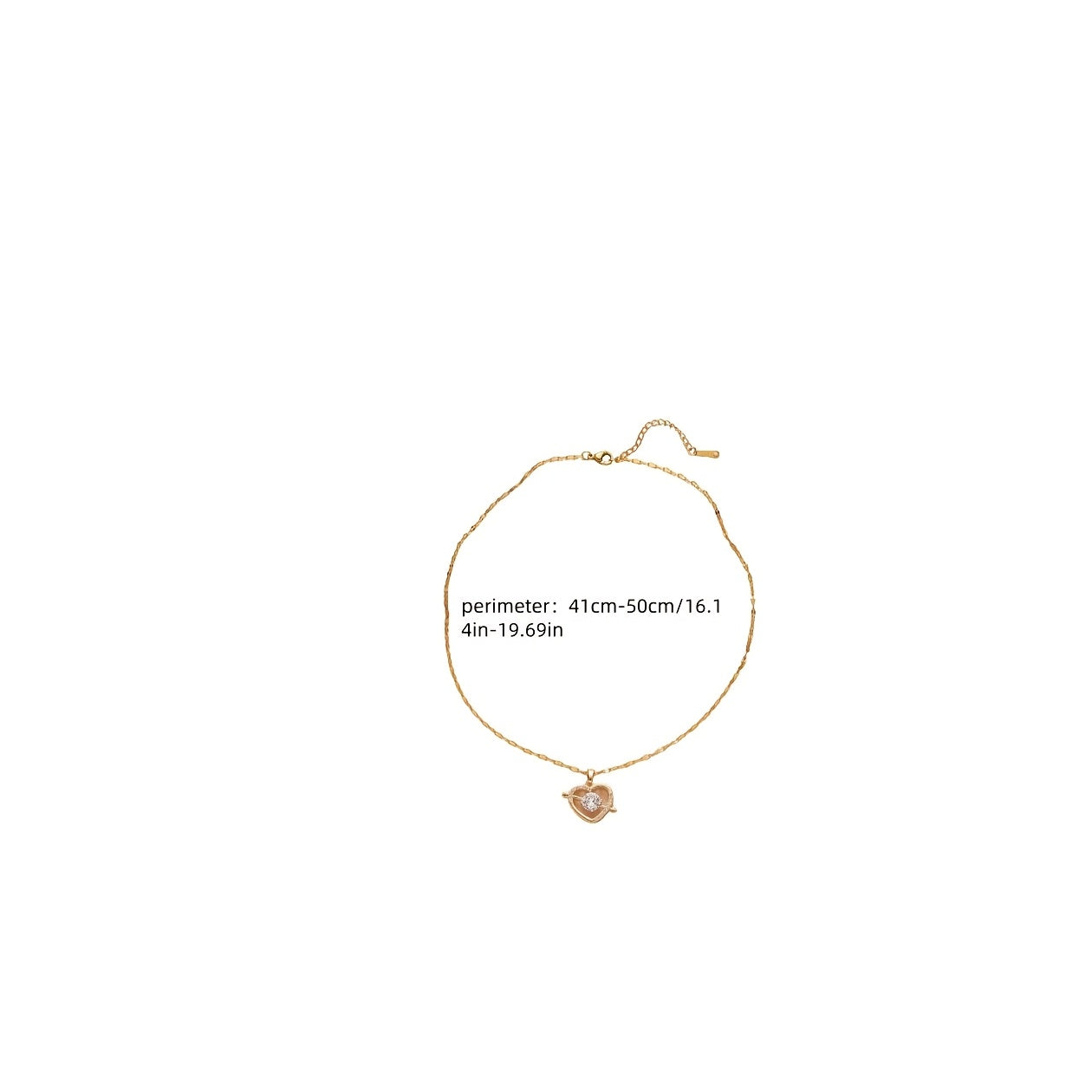 Heart Pendant Necklace for Women Titanium Steel with Sparkling Stone Daily Wear Jewelry