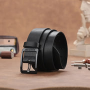 Faux Leather Belt for Men with Pin Buckle Casual Formal Adjustable
