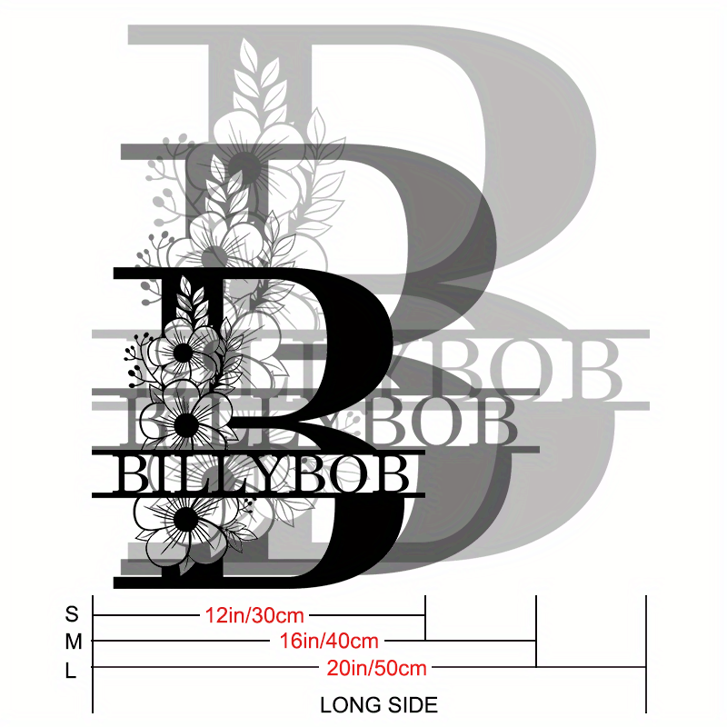 Personalized Floral Name Sign Wall Art for Home Decor and Weddings